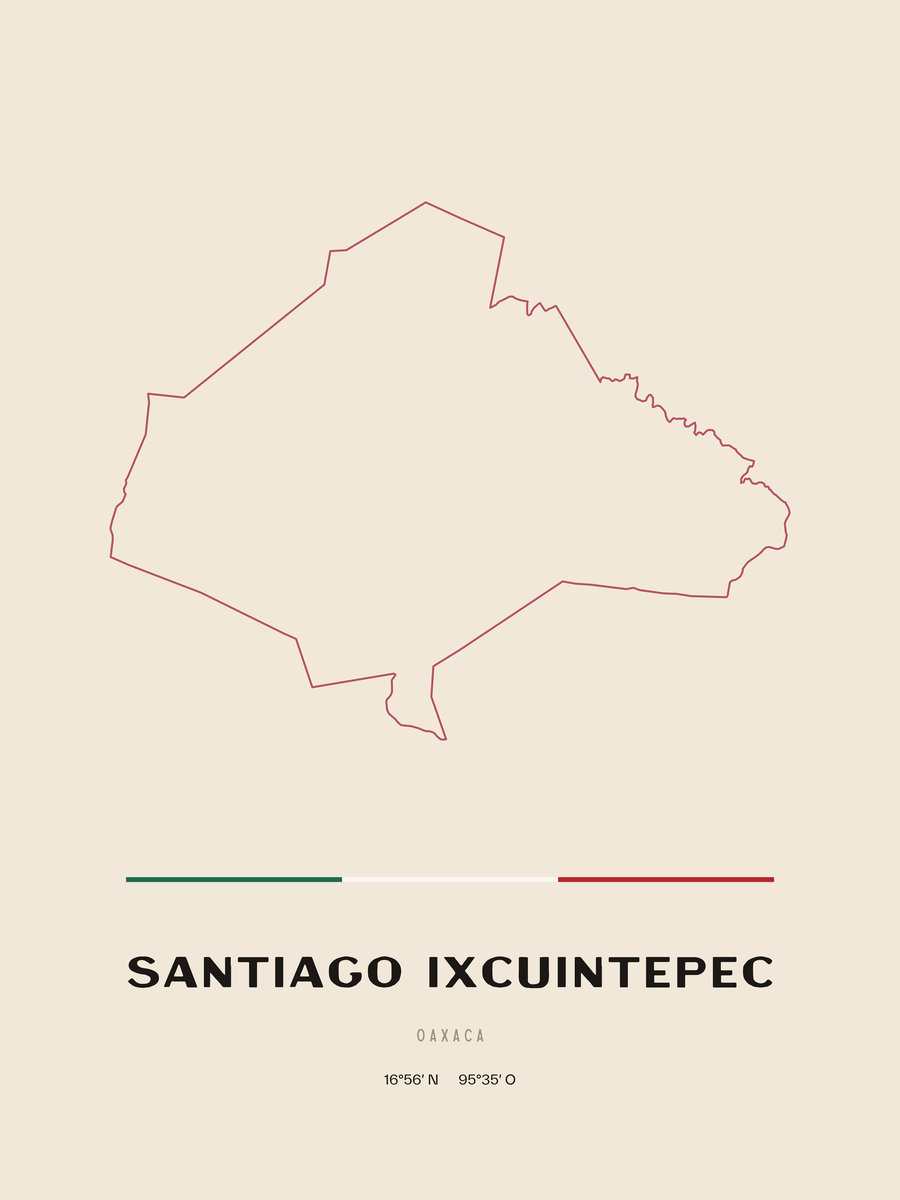 Framed poster of Santiago Ixcuintepec, Oaxaca.