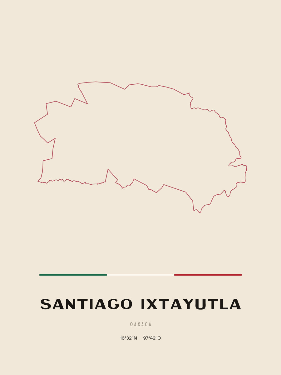 Framed poster of Santiago Ixtayutla, Oaxaca.