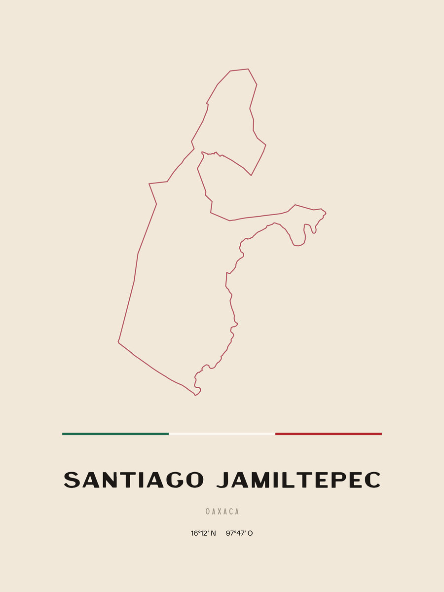 Framed poster of Santiago Jamiltepec, Oaxaca.