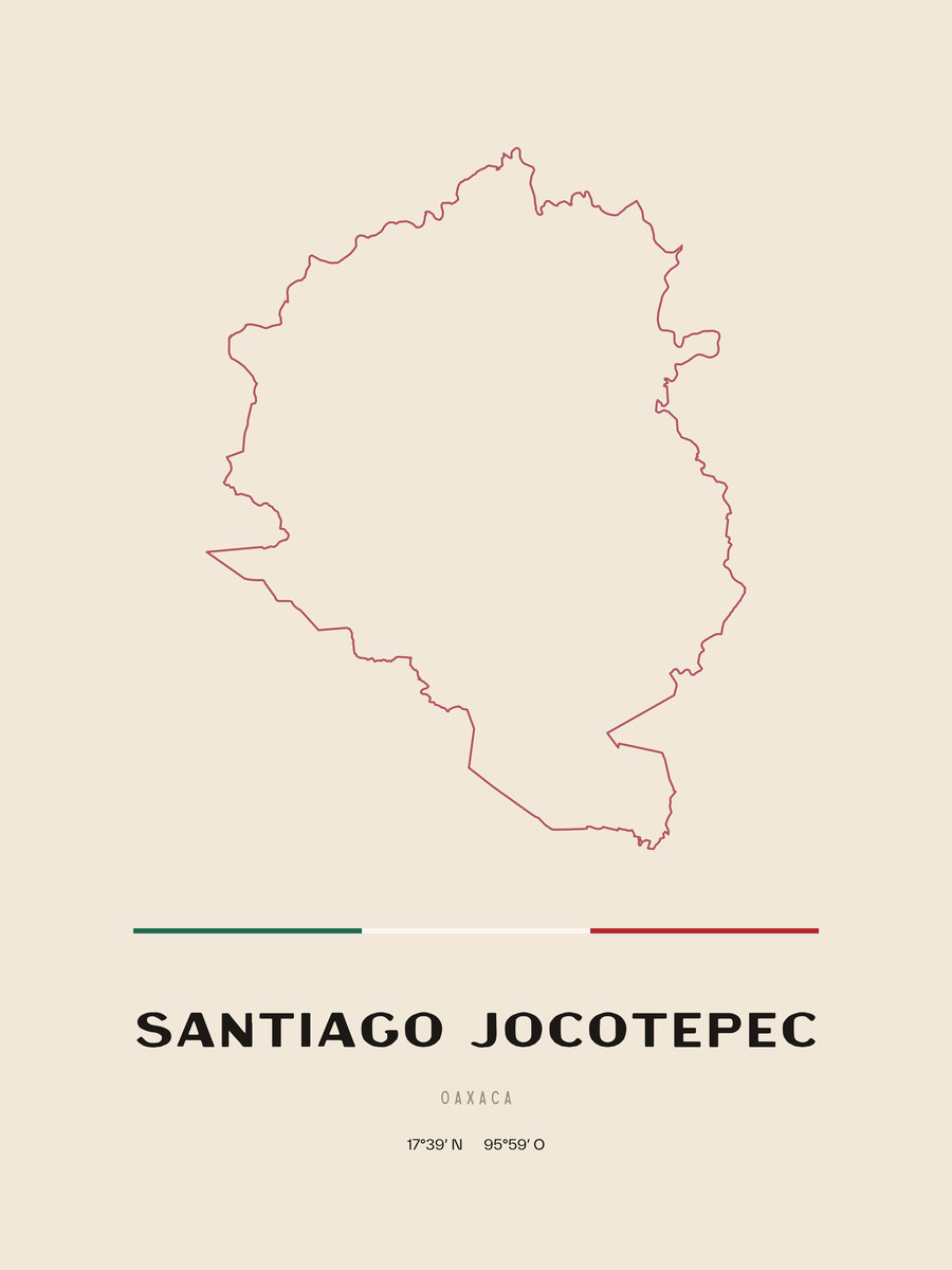 Framed poster of Santiago Jocotepec, Oaxaca.