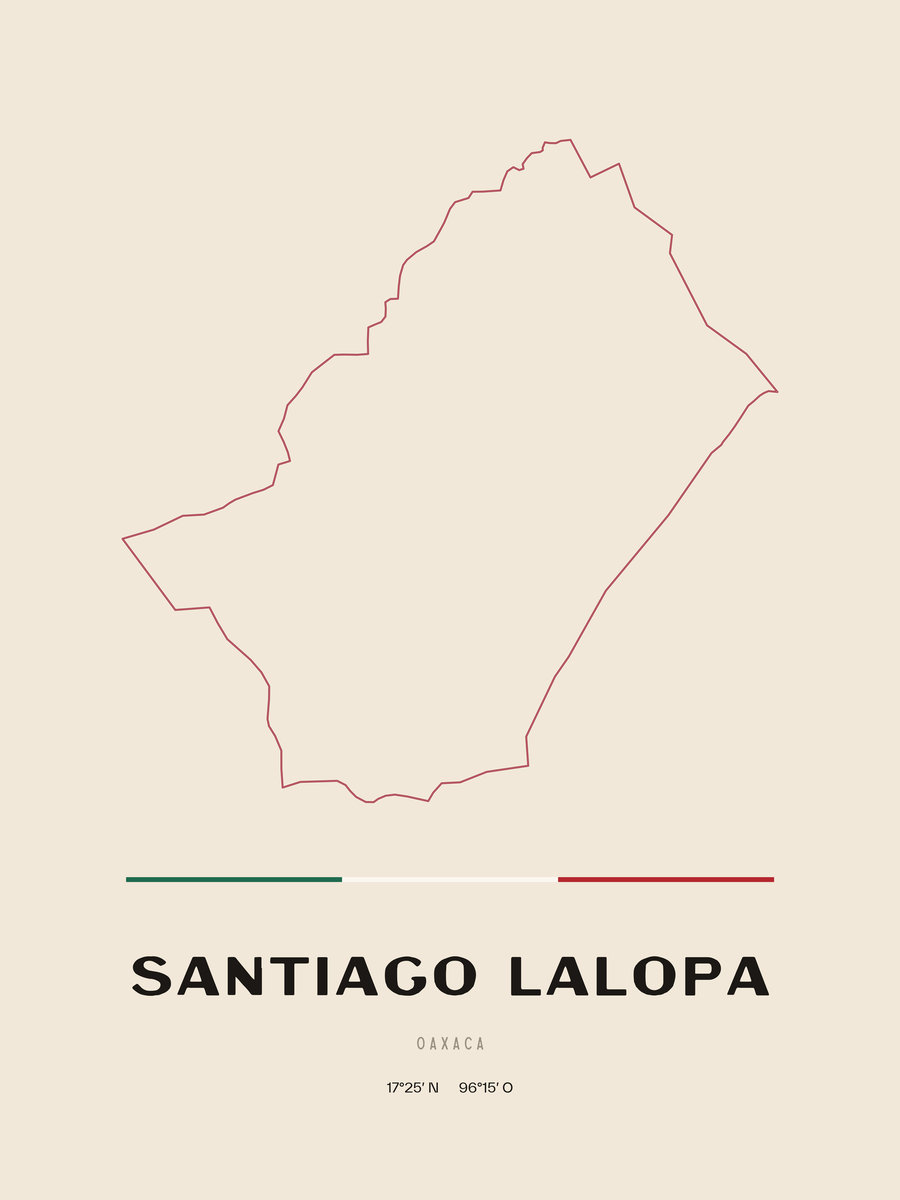 Framed poster of Santiago Lalopa, Oaxaca.