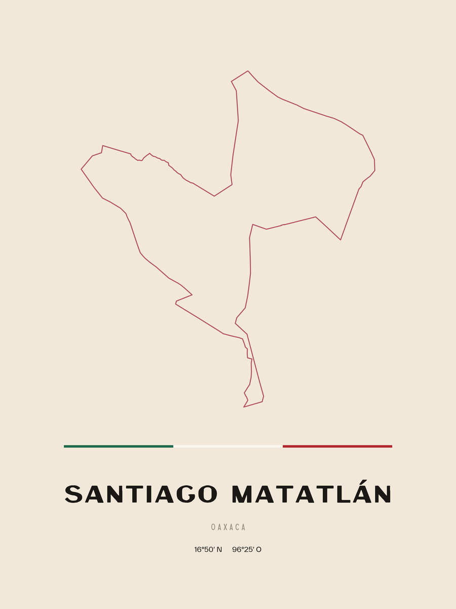 Framed poster of Santiago Matatlán, Oaxaca.