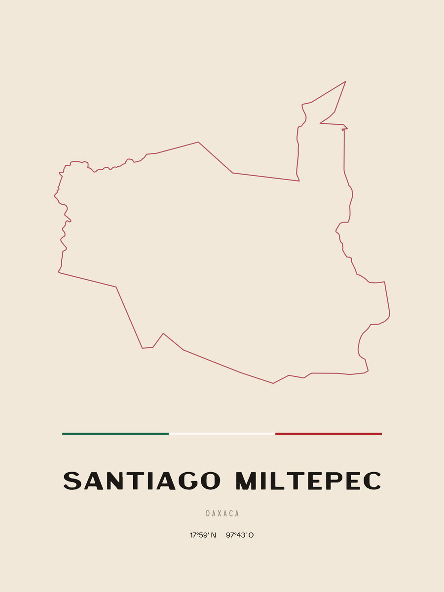 Framed poster of Santiago Miltepec, Oaxaca.