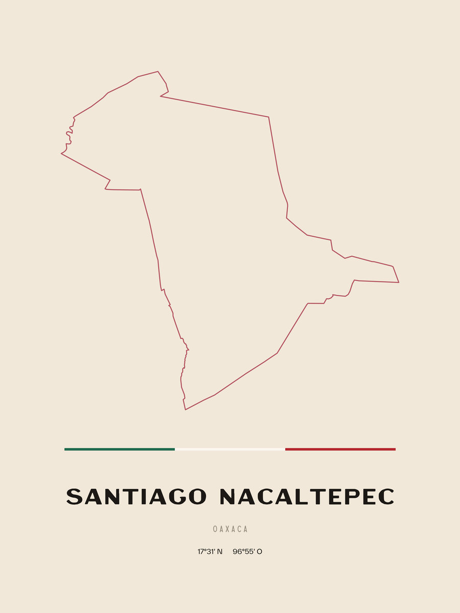 Framed poster of Santiago Nacaltepec, Oaxaca.