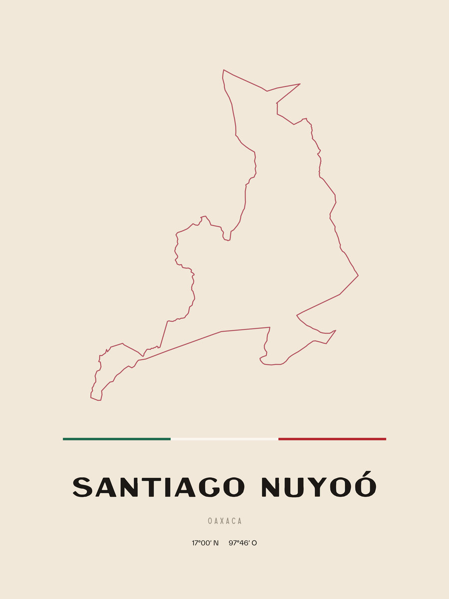 Framed poster of Santiago Nuyoó, Oaxaca.