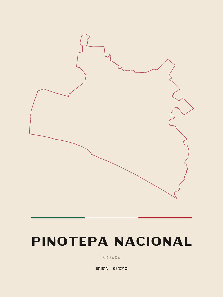 Framed poster of Pinotepa Nacional, Oaxaca.