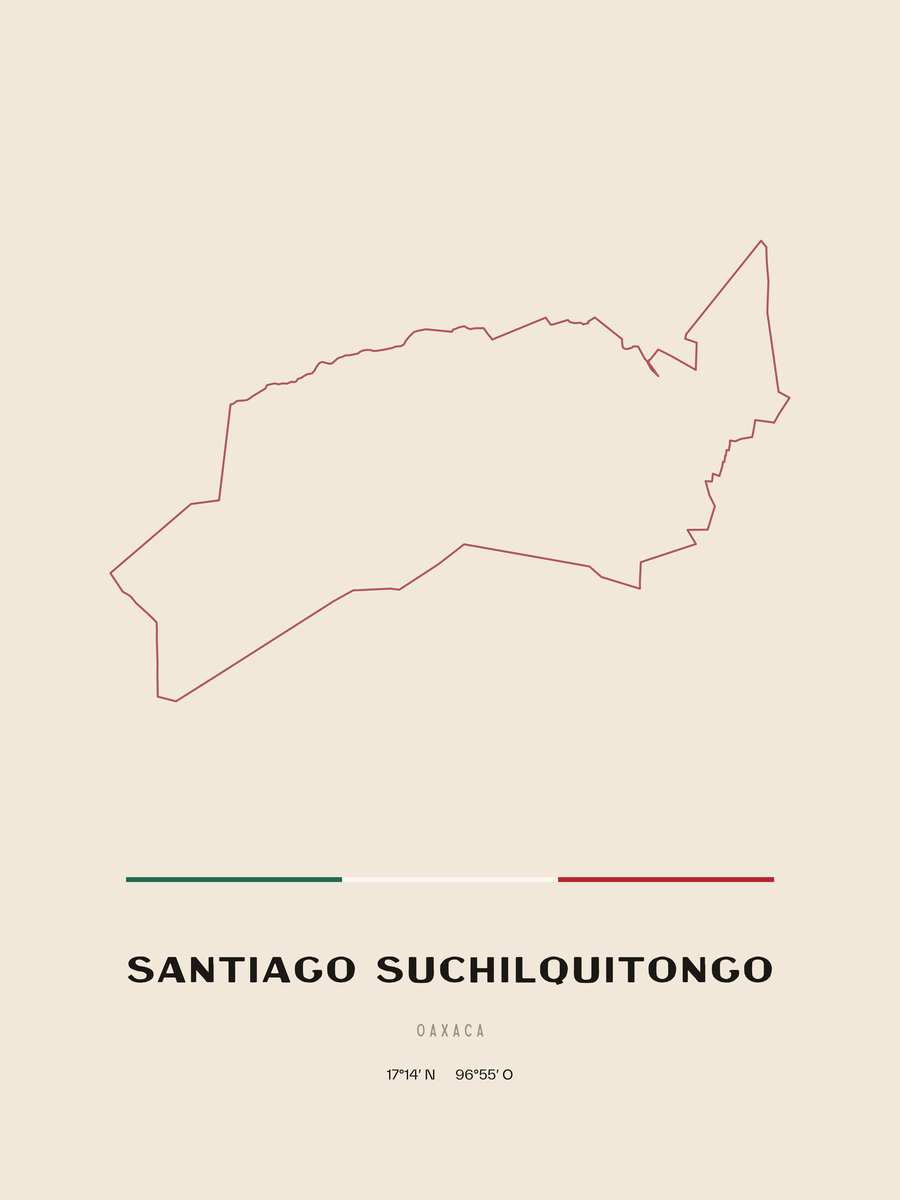 Framed poster of Santiago Suchilquitongo, Oaxaca.