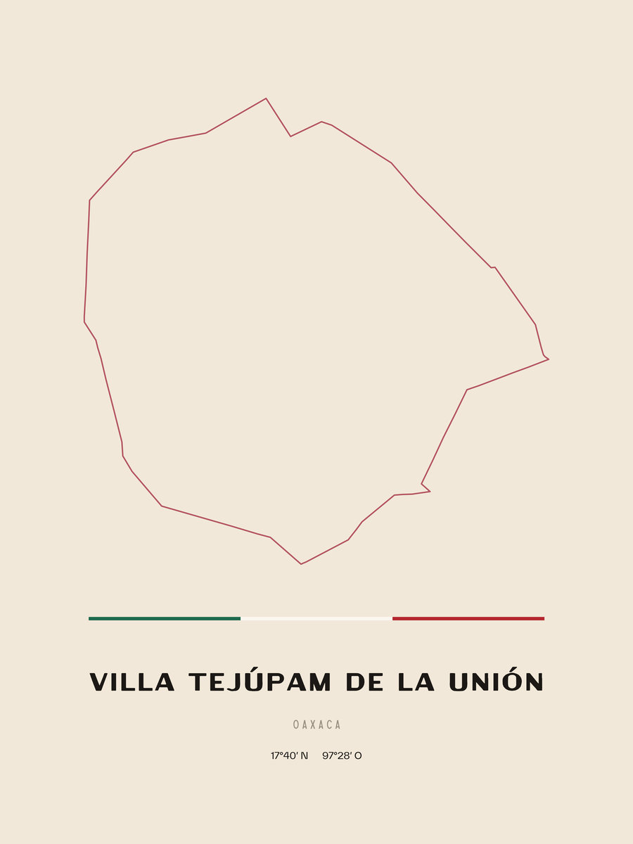 Framed poster of Villa Tejúpam de la Unión, Oaxaca.