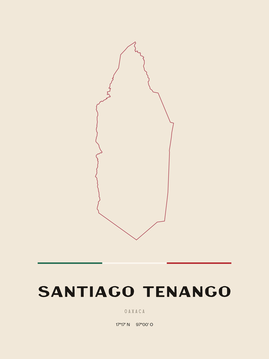 Framed poster of Santiago Tenango, Oaxaca.