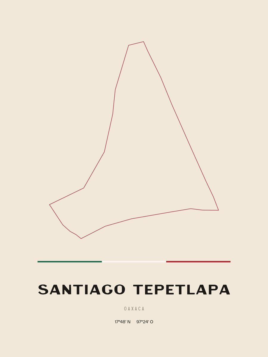 Framed poster of Santiago Tepetlapa, Oaxaca.