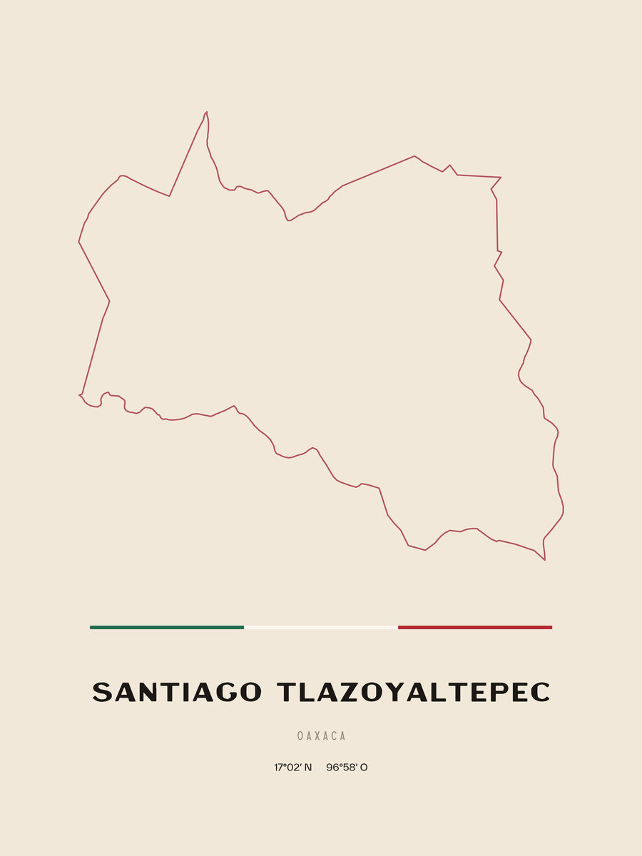 Framed poster of Santiago Tlazoyaltepec, Oaxaca.