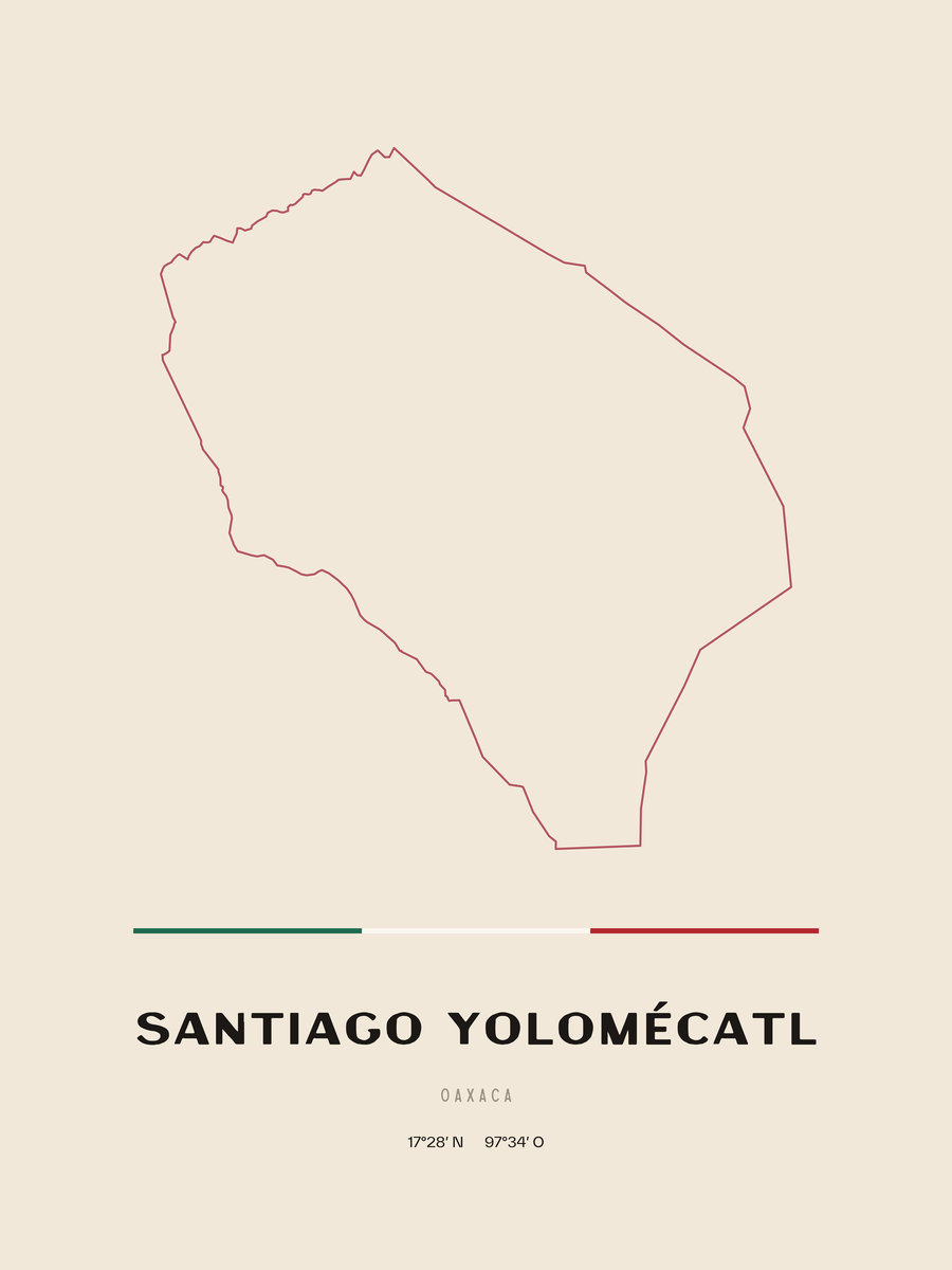 Framed poster of Santiago Yolomécatl, Oaxaca.