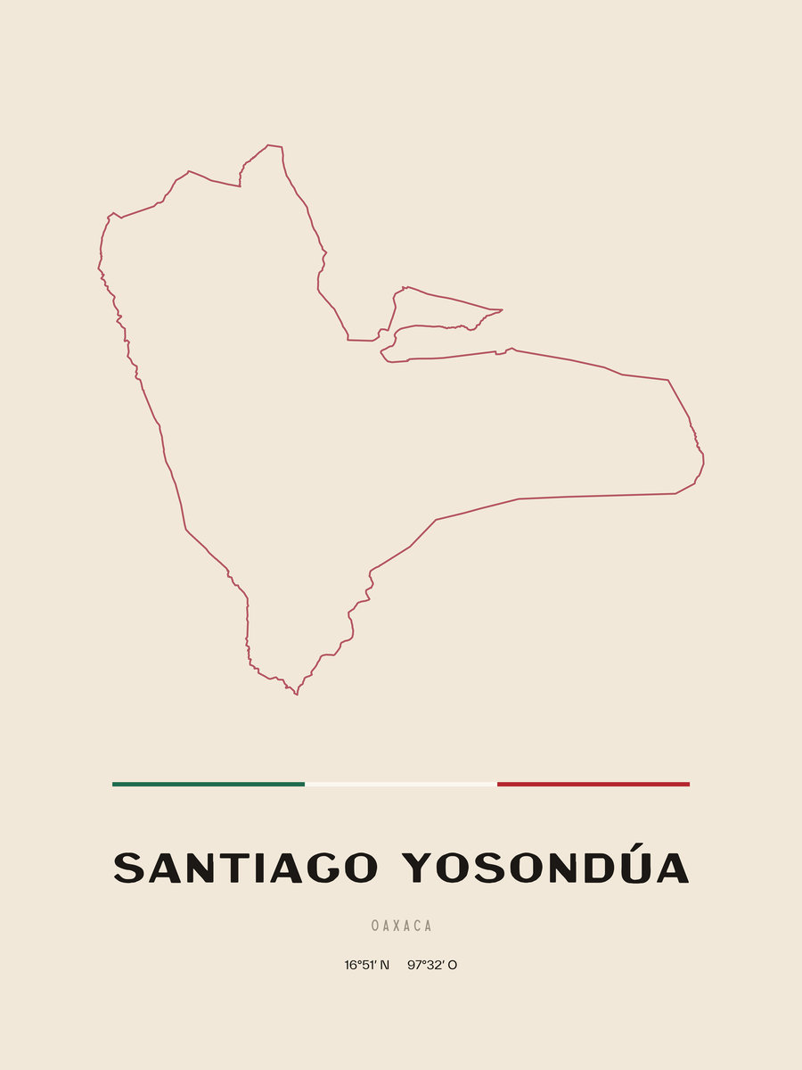 Framed poster of Santiago Yosondúa, Oaxaca.