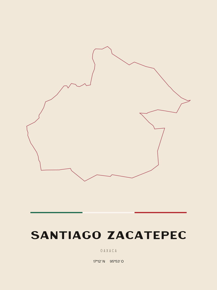 Framed poster of Santiago Zacatepec, Oaxaca.