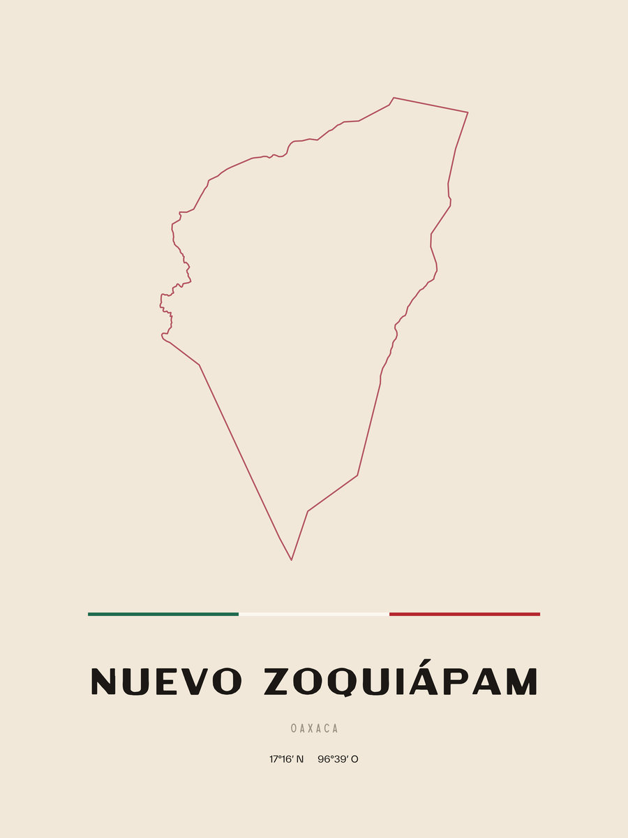 Framed poster of Nuevo Zoquiápam, Oaxaca.