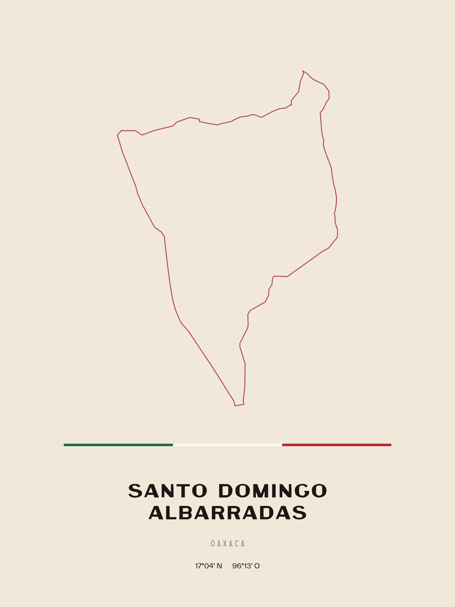 Framed poster of Santo Domingo Albarradas, Oaxaca.