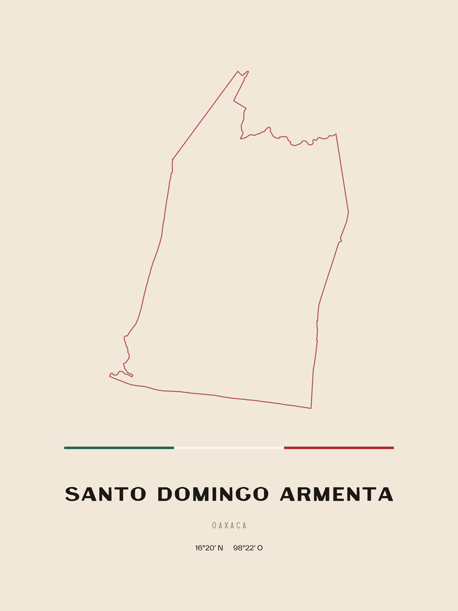 Framed poster of Santo Domingo Armenta, Oaxaca.
