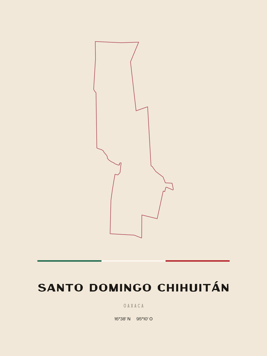 Framed poster of Santo Domingo Chihuitán, Oaxaca.