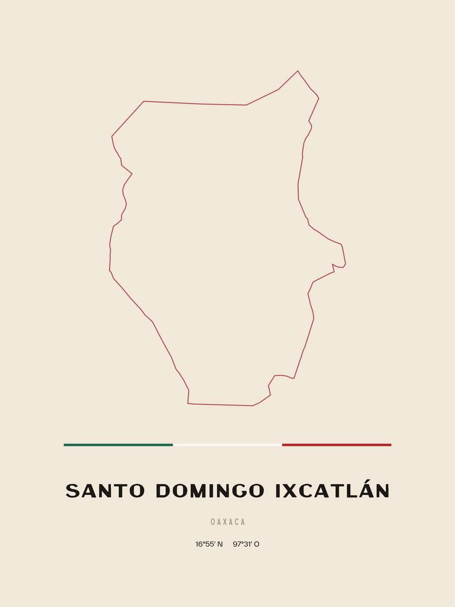 Framed poster of Santo Domingo Ixcatlán, Oaxaca.