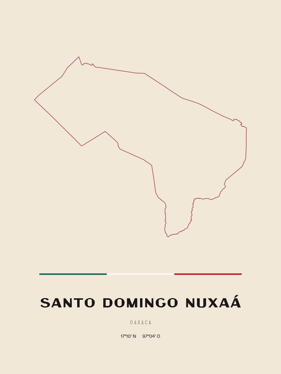 Framed poster of Santo Domingo Nuxaá, Oaxaca.