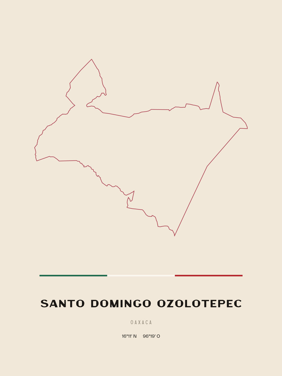 Framed poster of Santo Domingo Ozolotepec, Oaxaca.