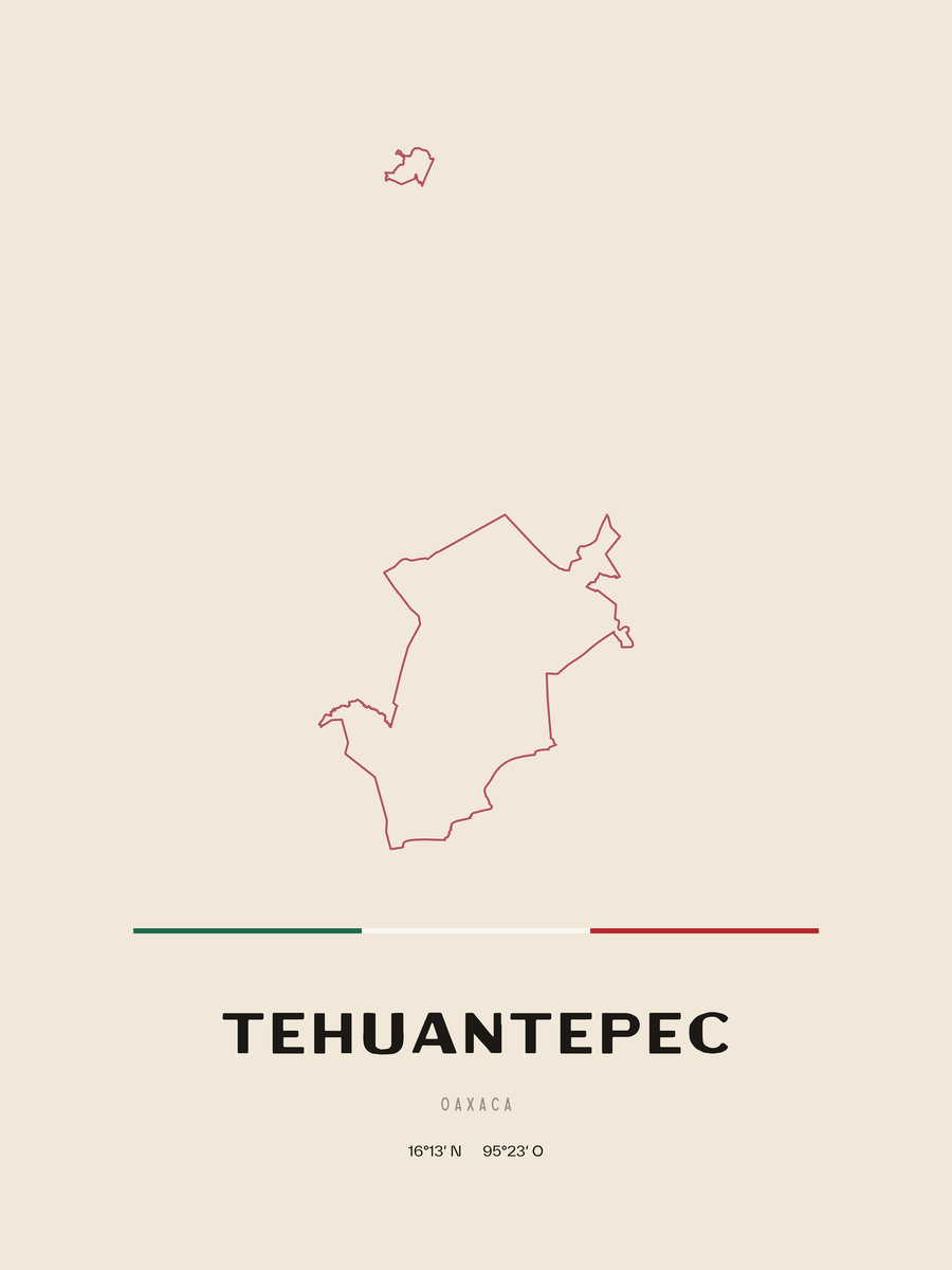 Framed poster of Tehuantepec, Oaxaca.