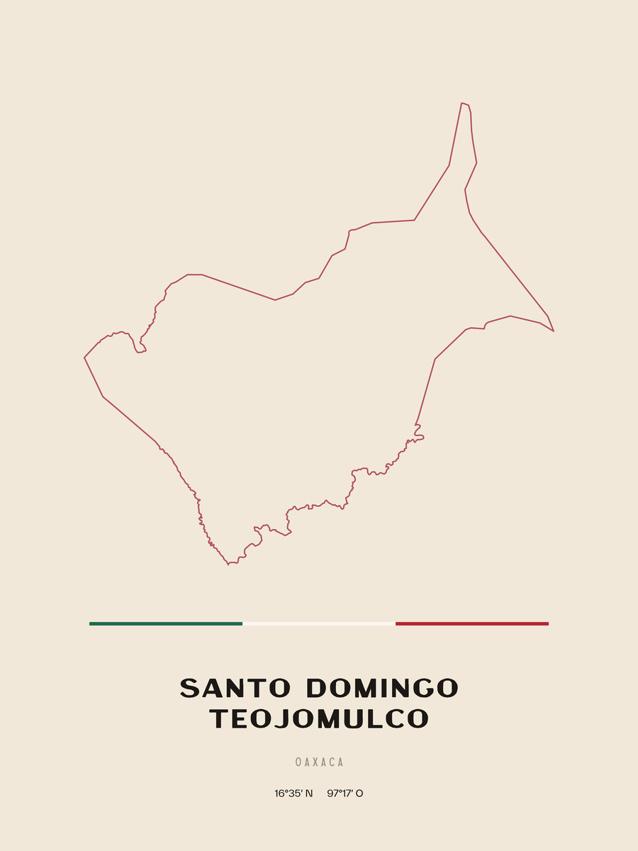 Framed poster of Santo Domingo Teojomulco, Oaxaca.