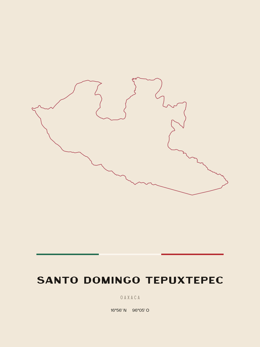 Framed poster of Santo Domingo Tepuxtepec, Oaxaca.