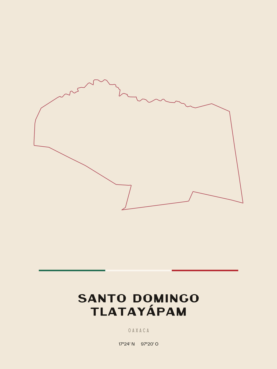 Framed poster of Santo Domingo Tlatayápam, Oaxaca.