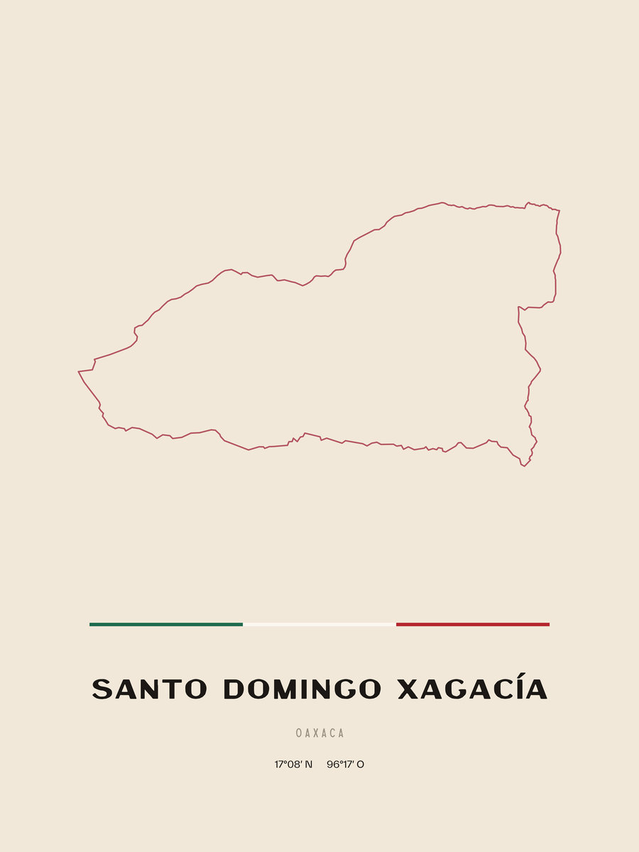Framed poster of Santo Domingo Xagacía, Oaxaca.