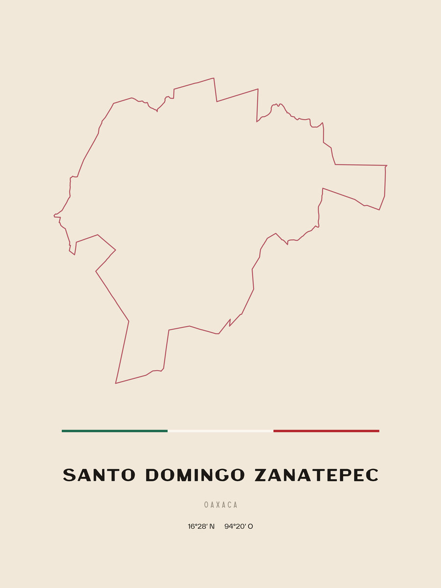 Framed poster of Santo Domingo Zanatepec, Oaxaca.