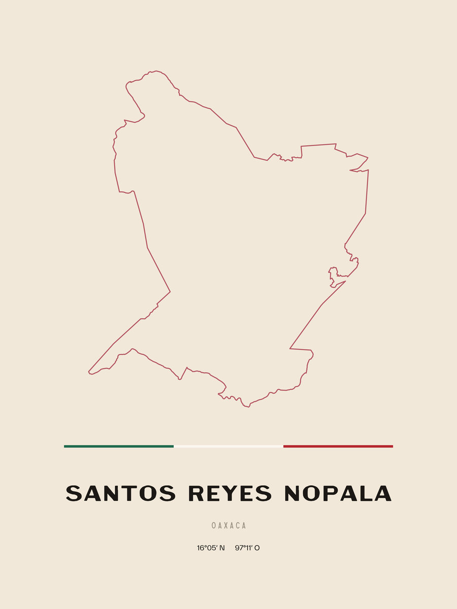 Framed poster of Santos Reyes Nopala, Oaxaca.