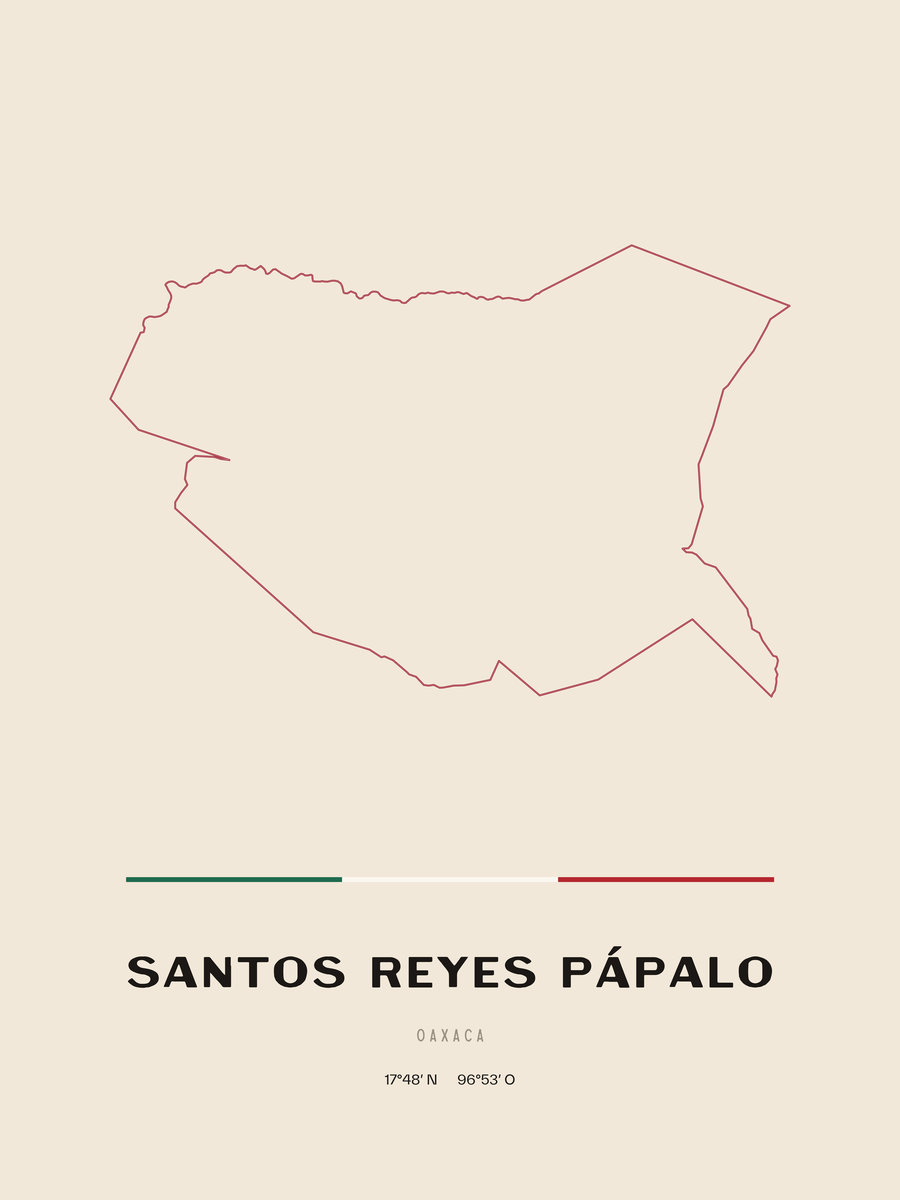 Framed poster of Santos Reyes Pápalo, Oaxaca.