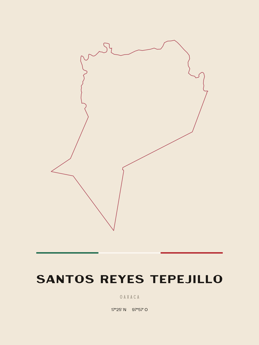 Framed poster of Santos Reyes Tepejillo, Oaxaca.