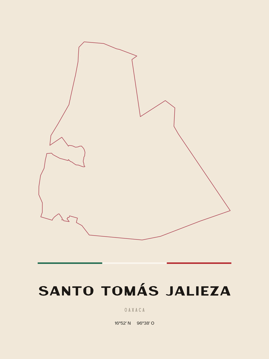 Framed poster of Santo Tomás Jalieza, Oaxaca.