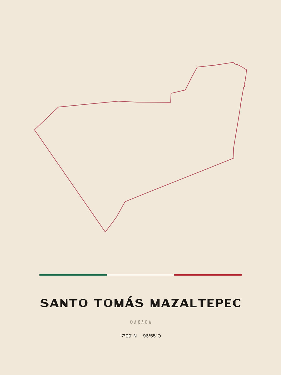 Framed poster of Santo Tomás Mazaltepec, Oaxaca.