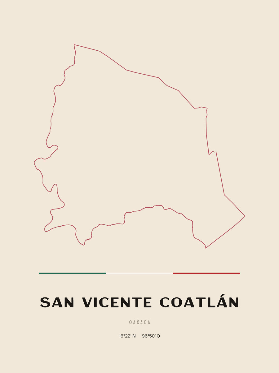 Framed poster of San Vicente Coatlán, Oaxaca.