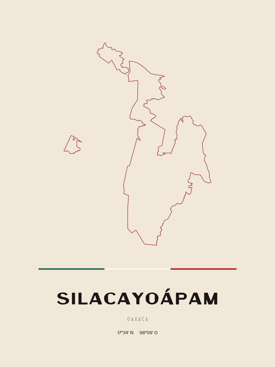 Framed poster of Silacayoápam, Oaxaca.