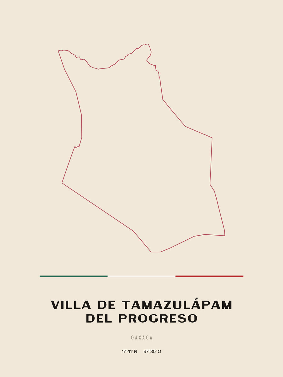 Framed poster of Villa de Tamazulápam del Progreso, Oaxaca.