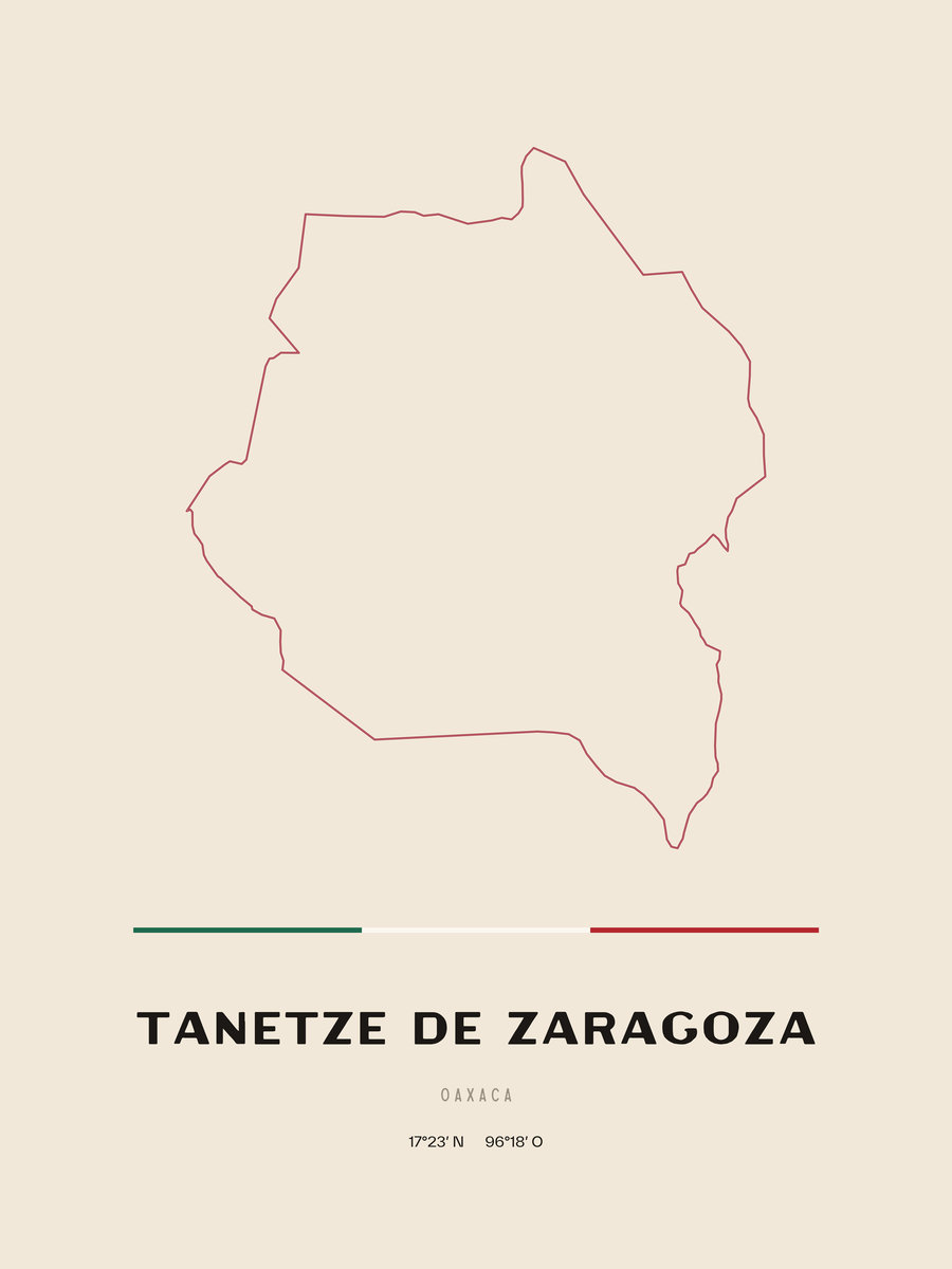 Framed poster of Tanetze de Zaragoza, Oaxaca.
