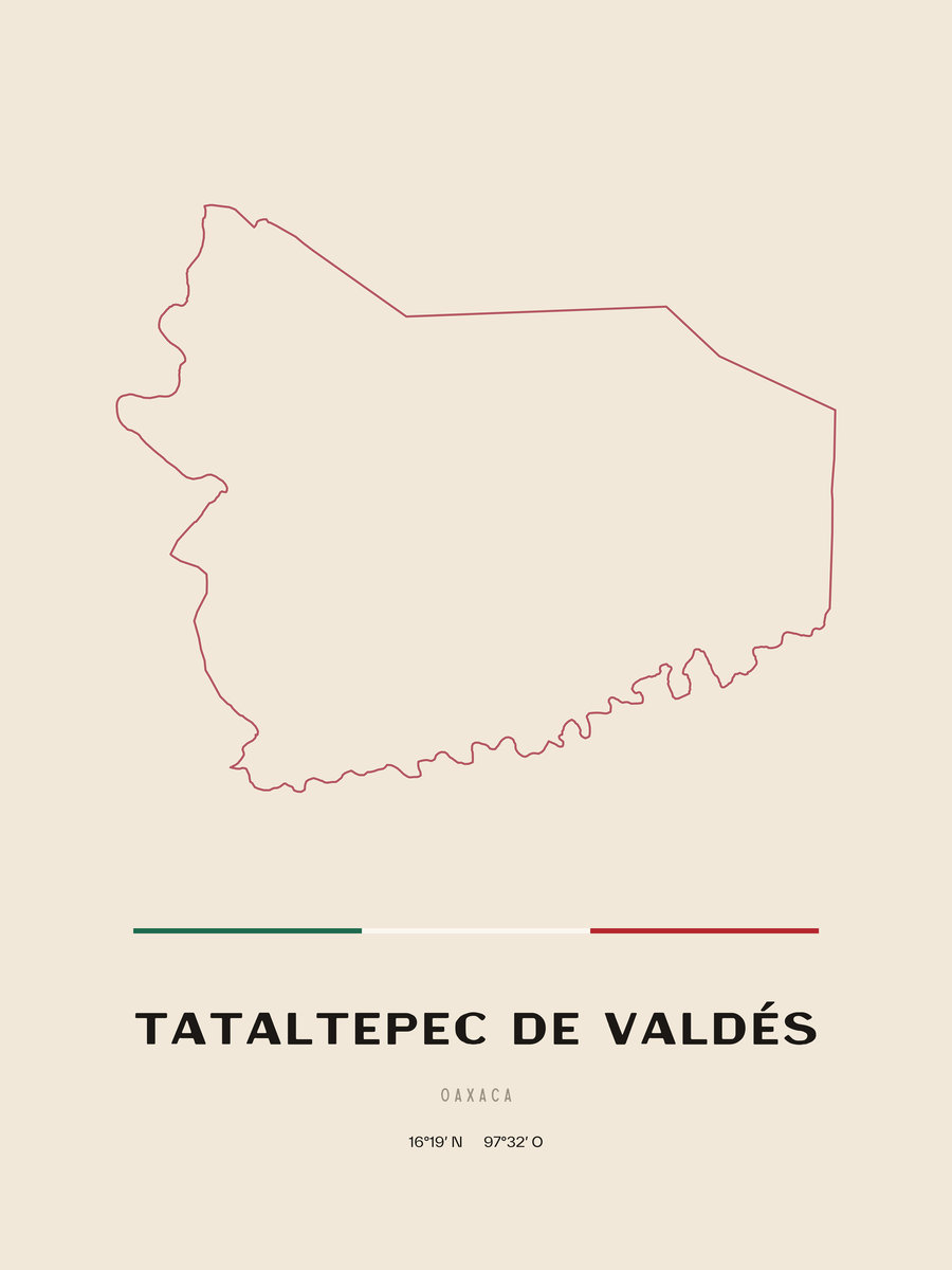 Framed poster of Tataltepec de Valdés, Oaxaca.