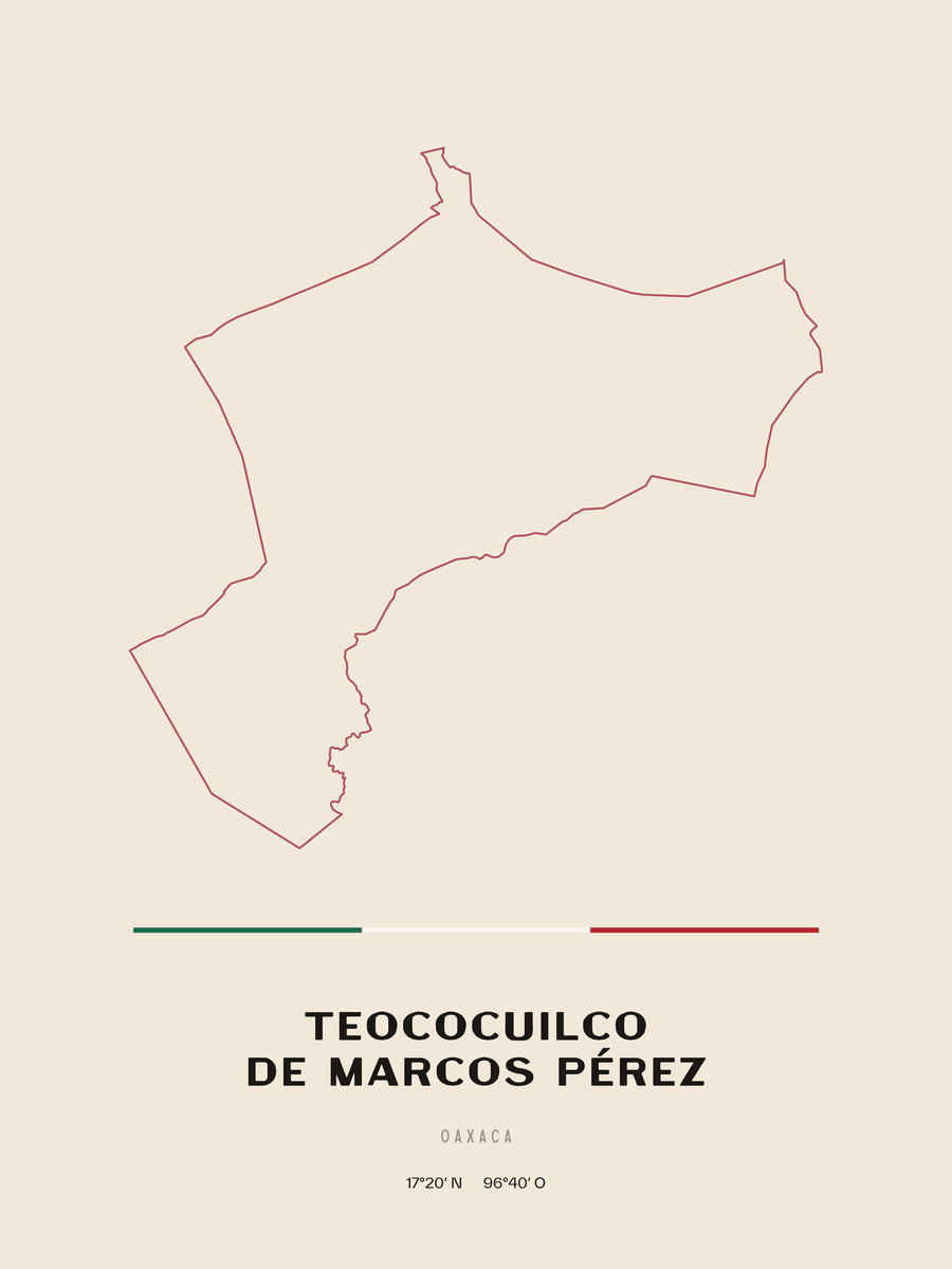 Framed poster of Teococuilco de Marcos Pérez, Oaxaca.
