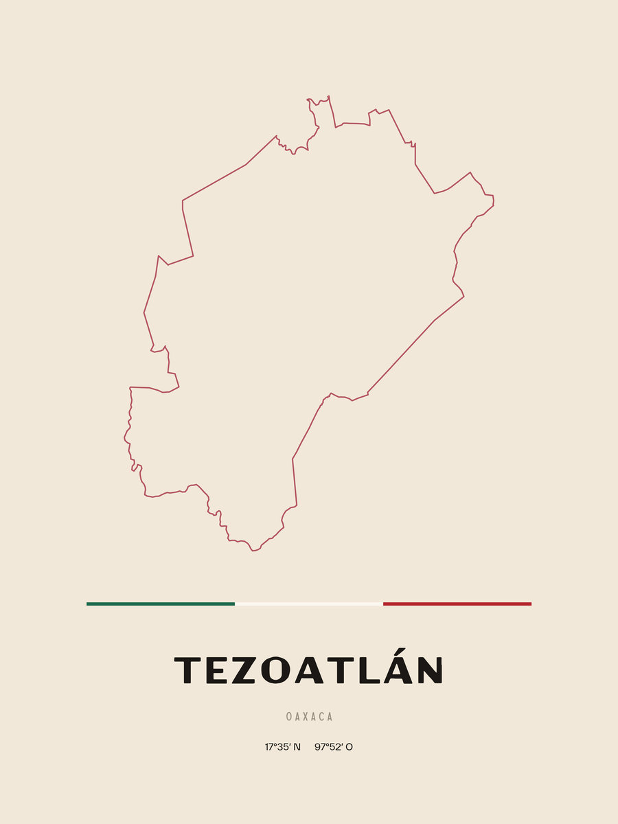 Framed poster of Tezoatlán, Oaxaca.