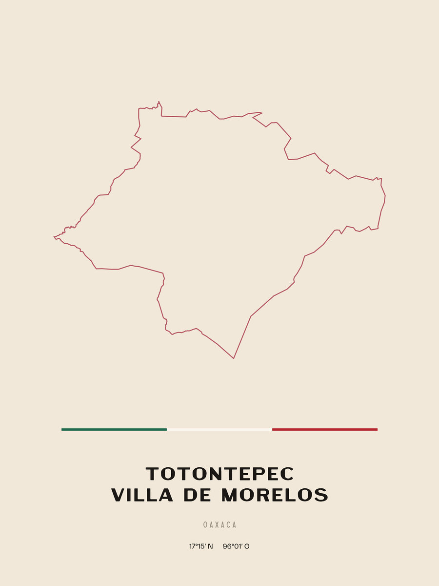 Framed poster of Totontepec Villa de Morelos, Oaxaca.