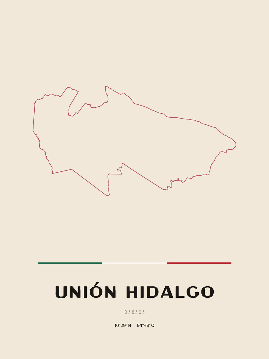 Framed poster of Unión Hidalgo, Oaxaca.
