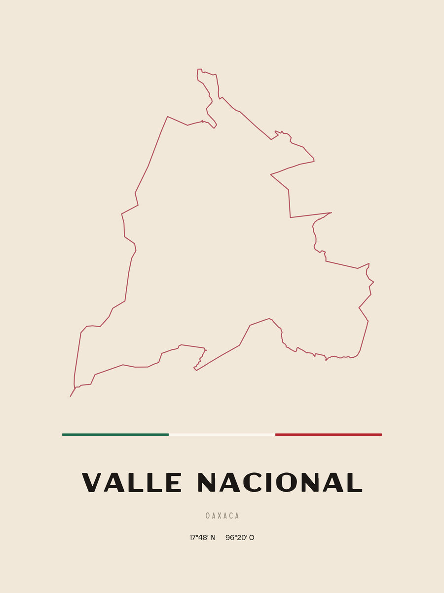 Framed poster of Valle Nacional, Oaxaca.