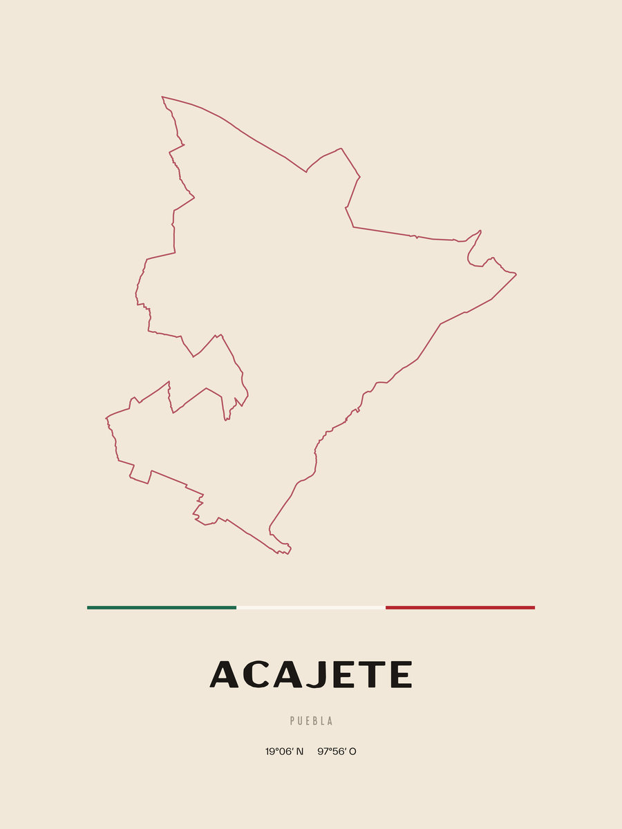 Framed poster of Acajete, Puebla.
