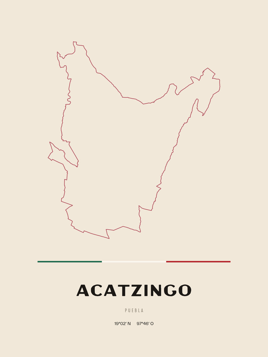 Framed poster of Acatzingo, Puebla.