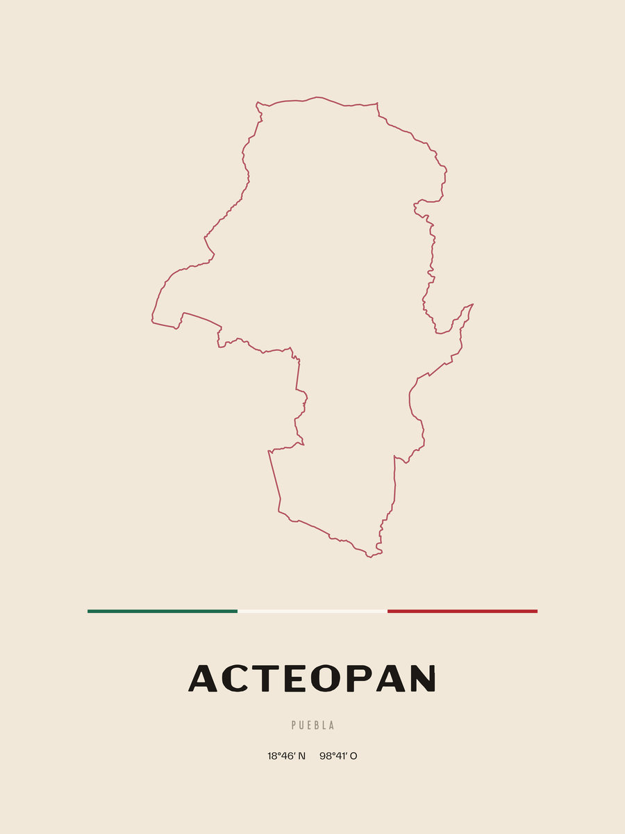 Framed poster of Acteopan, Puebla.