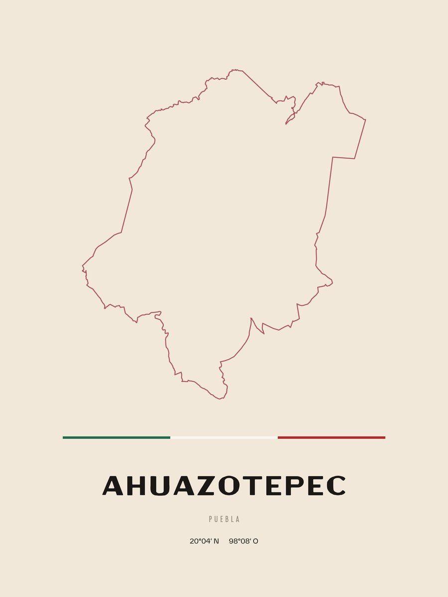 Framed poster of Ahuazotepec, Puebla.